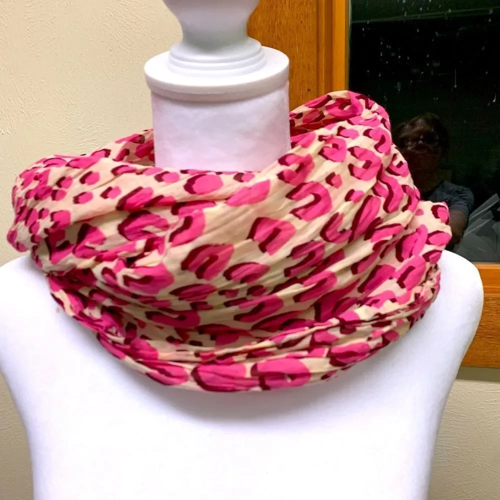 Auth Louis Vuitton Pink Lepord Print Limited Edition Stephen Sprouse Wrap Scarf